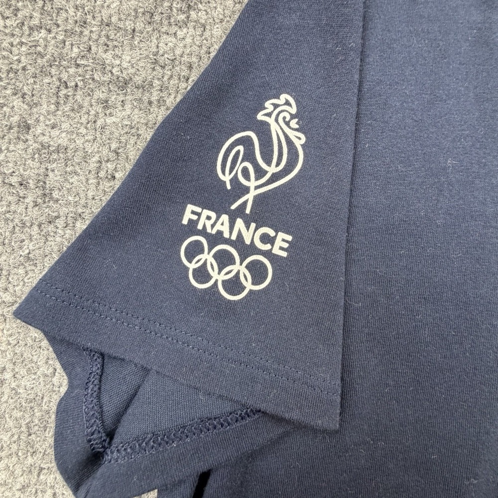 Lacoste France Olympic Team T Shirt Women 42 Navy Crocodile Tee - Picture 2 of 9